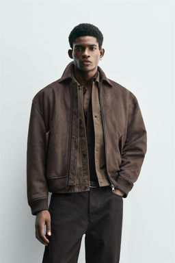 FAUX SUEDE QUILTED JACKET - Zara фото 2