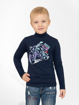 Джемперводолазка темносиняя рисунок мотоцикл