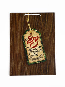 Цена за 2 шт. Пакет подарочный ламинированный С 23 февраля, L 28?38?9 см