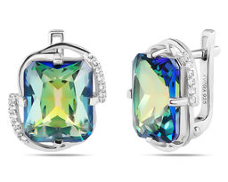 Серьги, мистик кварц синий, Синтия