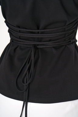 Футболка с завязками Николь (чёрный) - Эльза фото 9