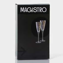Бокалы для шампанского Magistro «Жемчуг», 270 мл, 7.5×26 см, набор 2 шт., стекло, перламутровые