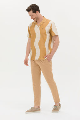 Erkek Carrot Fit Camel Kanvas Pantolon