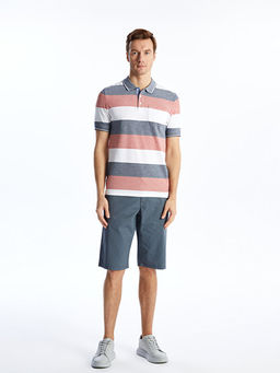 Polo Yaka K?sa Kollu Renk Bloklu Pike Erkek Ti??rt