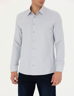 Gri Slim Fit Uzun Kollu G_mlek - Pierre cardin фото 6