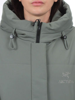 282 GRAY/GREEN Куртка зимняя облегченная женская (верблюжья шерсть)