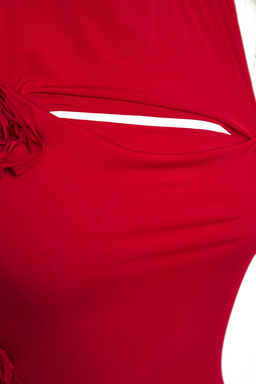 TRENDYOLMILLA Limited Edition K?rm?z? Gul Detayl? Orme Elbise TPRSS25EL00180  фото 4