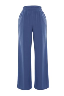 TRENDYOLMILLA Siyah Wide Leg/Rahat Kesim Yuksek Bel Esnek Orme Pantolon TWOSS23PL00129  фото 6