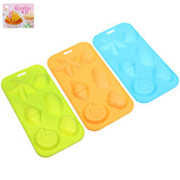 Цена за 3 шт. Форма для льда силиконовая "Морской микс" 20*10см, цвета микс