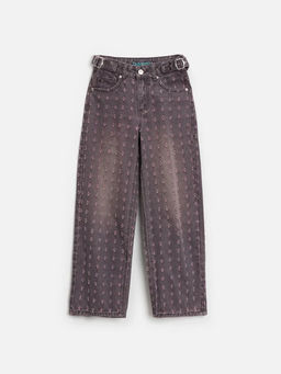 ACOOLA / Брюки джинсовые детские для девочек Sfunks серо-розовый