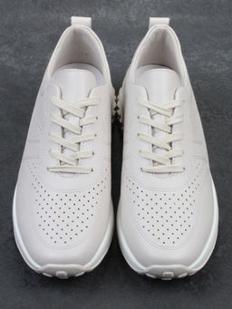03-23F-2 BEIGE Кроссовки женские (натуральная кожа)