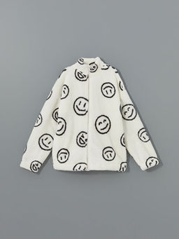 Dik Yaka Pel?? K?z ?ocuk Fermuarl? Sweatshirt