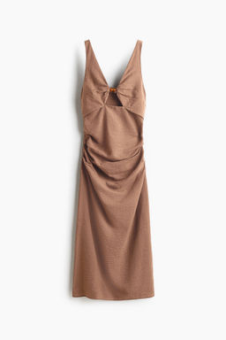 Vestido cut-out en mezcla de lino