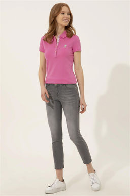 Женская розовая футболка с воротником поло Basic - U.s. polo assn фото 10