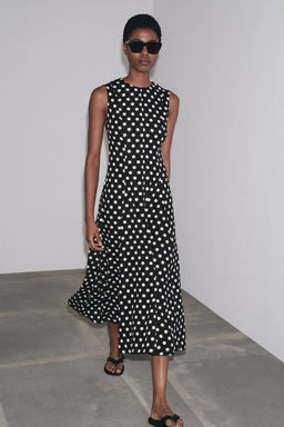 ZW COLLECTION POLKA DOT MIDI DRESS - Zara фото 14