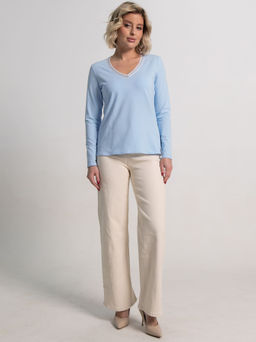 Блуза с кантом Либерти (голубая) Б15264-50М - Lt collection фото 7