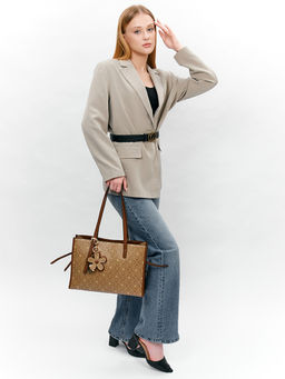 LACCOMA сумка AC326-лагуна темно-бежевый эко кожа хлопок фото 8