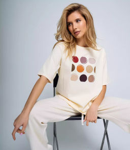 Футболка #КТ6239, кремовый