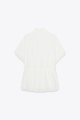 RAMIE SHIRT WITH LACE TRIM - Zara фото 4