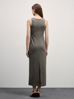 Платье миди из вискозы с разрезом / Zarina  фото 4