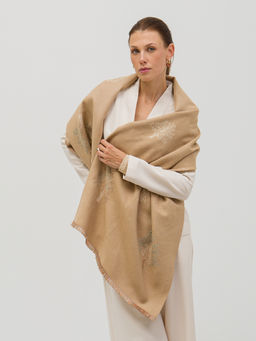 Большой теплый двусторонний палантин В СОСТАВЕ ШЕРСТЬ - Tantino фото 2