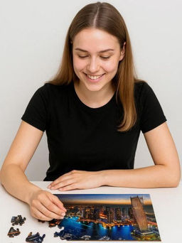 Фигурный пазл деревянный "Citypuzzles. Дубай" (105 элементов)