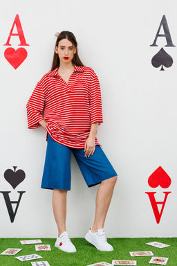 Джемпер NIKVA н478.4-Р красный и молоко  фото 3