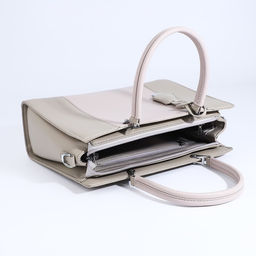 Сумка тоут на молнии, наружный карман, длинный ремень, цвет серо-бежевый - Simaland фото 7