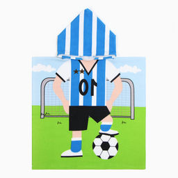 Полотенце-пончо детское махровое Крошка Я Футболист 60*120см, 100% пэ, микрофибра