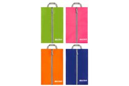 Набор 4 чехлов для обуви на молнии 37*23*12 см Зеленый, розовый, синий, оранжевый с руч.