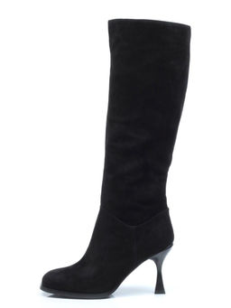 02-E29W-11B BLACK Сапоги зимние женские (натуральная замша, натуральный мех (еврозима))