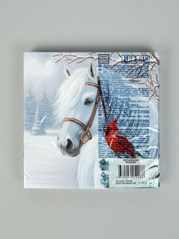 Цена за 3 шт. Салфетки бумажные трёхслойные «Волшебная лошадь», 33×33, 20 шт.