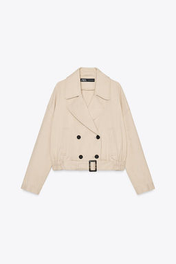 CROPPED JACKET WITH ELASTICATED HEM - Zara фото 5