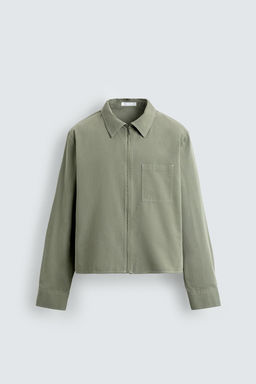 SOBRECAMISA CROPPED FIT CREMALLERA / Verde - Zara фото 8