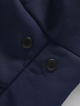 Ветровка мужская софтшелл виндстоппер с капюшоном спортивная темно-синего цвета 9615_1TS