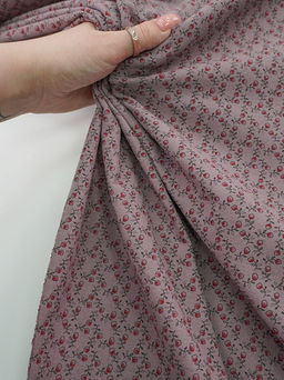 Теплый хлопок Винтажная брусничка цв.лилово-коричневый, ш.1.5м, хлопок-100%, 160гр/м.кв - Купава фото 2