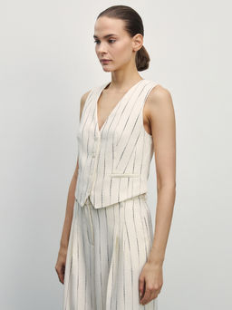 Жилет приталенного кроя изо льна / Zarina  фото 4