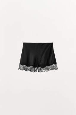 SATIN SHORTS WITH LACE TRIM - Zara фото 5