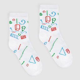 Носки женские MINAKU «Геометрия», цвет белый, размер 38-39 (25 см)