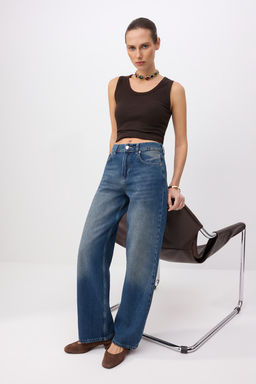 Mavi DOKUMLU Tencel Kar?s?ml? Yuksek Bel Tam Boy Baggy Jeans TWOSS26JE00139 - Trendyolmilla фото 8