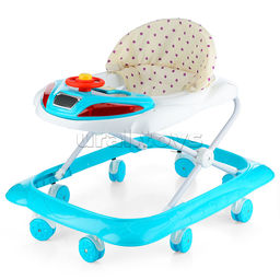 Ходунки "Машина" с музыкальным рулем (голубой-белый) в пакете Ходунки "Машина" с музыкальным рулем (голубой-белый) в пакете