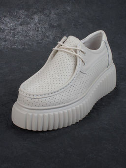 03-PDA169-2 BEIGE Полуботинки женские (натуральная кожа)