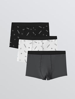 Bask?l? Erkek ?ocuk Boxer 3l?
