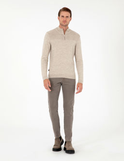 Kum Melanj Slim Fit Fermuarl_ Dik Yaka Triko Kazak - Pierre cardin фото 4