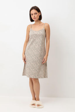 Е 10057/пыльно-оливковый,полевые цветы сорочка ночная жен