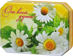 Черный дракон. 8 марта. Шкатулка Ромашки 50 гр. жест.банка