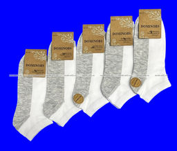 Цена за 10 пар. DOMINOBS носки женские укороченные белые (серая подошва) арт. 7101 - Bfl фото 3