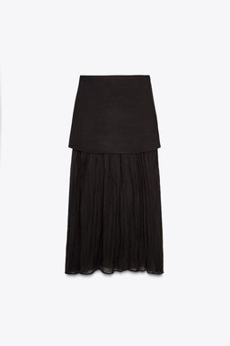 COMBINED PLEATED KNIT SKIRT - Zara фото 6