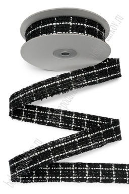 Лента декоративная 2,5 см*10 ярд (SF-7538) черный