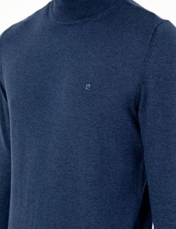_ndigo Melanj Slim Fit Yar_m Bal_k__ Yaka Basic Triko Kazak - Pierre cardin фото 7